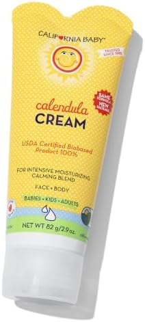 California Baby Calendula Cream | 100% Plant-Based Moisturizer | Lavender Baby Lotion | Face Moisturizer For Dry Skin | Hypoallergenic | 2.9 oz / 82g