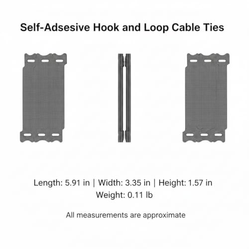 56 Pack Bridas Auto Adhesivas para Cables, Organizadores de Cuerdas de Nylon y Poliéster Reutilizables de 5.9 Pulgadas para Gestión de Cables Bajo Escritorio, Negro miniatura 7