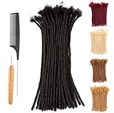 DAIXI 0.6cm Thickness 18 Inch 60 Strands 100% Real Human Hair Dreadlock Extensions for Man/Women...