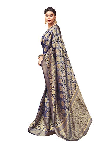 Sarees For Women Banarasi Art Silk Woven Saree ||Traditional Indian Wedding Gift Sari with Unstitched Blouse