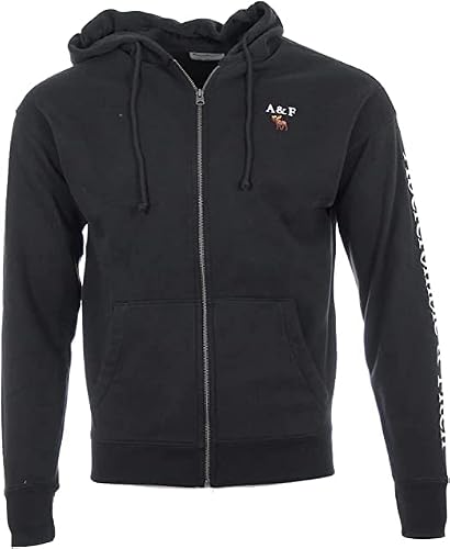 Abercrombie & Fitch Męska kurtka z kapturem, czarna, czarny, L