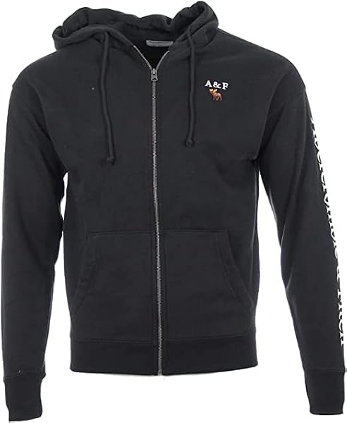 Abercrombie & Fitch Męska kurtka z kapturem, czarna, czarny, L