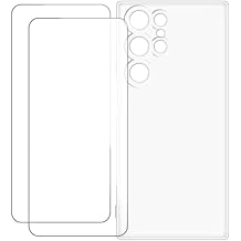 Compatible with UOGNADGD Oukitel C61 Pro with Custom Colorful Case + 2 Tempered Glass Protective Film - Shock Absorption & Anti-Scratch Clear