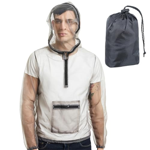 Anti-Midge Clothing, Insect Repellent Clothing for Hiking - Breathable Mesh Hooded Jacket for Men Women Outdoor Hiking