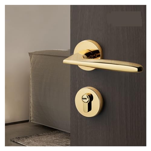 Cerradura de puerta de dormitorio interior que elimina ruidos con manija dorada split 3