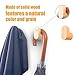 LIVESO Wood Wall Hooks, Modern Minimalist Wood Hooks Wall Mounted, Natural Wooden Wall Coat Hook Rack, Wooden pegs for Hanging Hat, Towel, Robe, Bag (Pack of 4pcs)