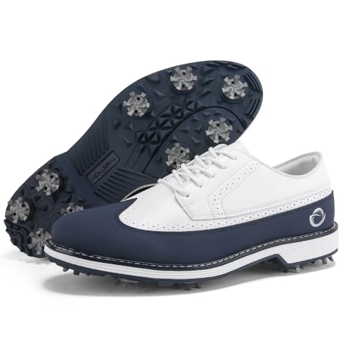 Image of Golf Shoes Men Spikes Classic Golf Footwears Male Walking Sneakers for Golfers Size 7-14