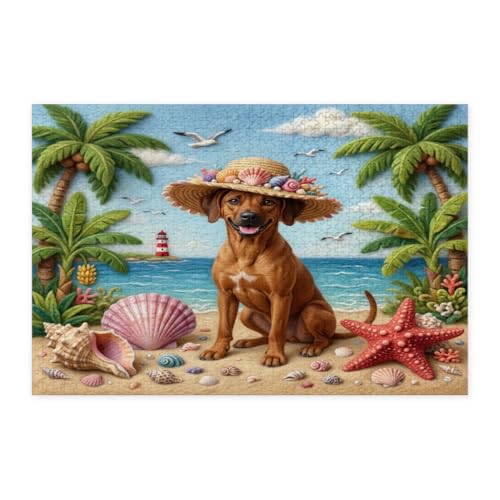 Rompecabezas de 1000 piezas para relajarse en casa con diseño de perro Rhodesian Ridgeback