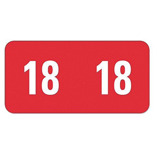 ETS Color-Coded Year Label, 2018, Label Sheet, Red, 250 per Pack (67918)