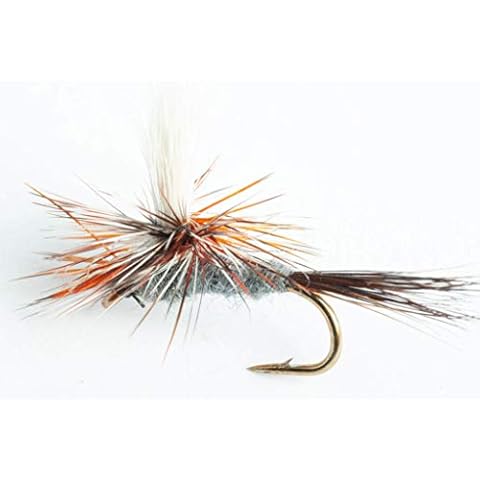 Blue Wing Olive Adams Parachute Dry Fly - Natural and Purple - 6 Pack (Natural, #16) Cover