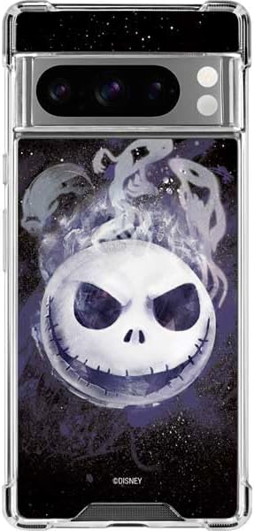 Skinit Clear Phone Case Compatible with Google Pixel 8 Pro - Officially Licensed Disney The Nightmare Before Christmas Jack Skellington Face Art Design