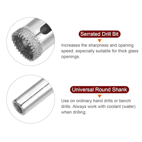 Broca de diamante serrada 15 mm para vidrio y cerámica miniatura 4
