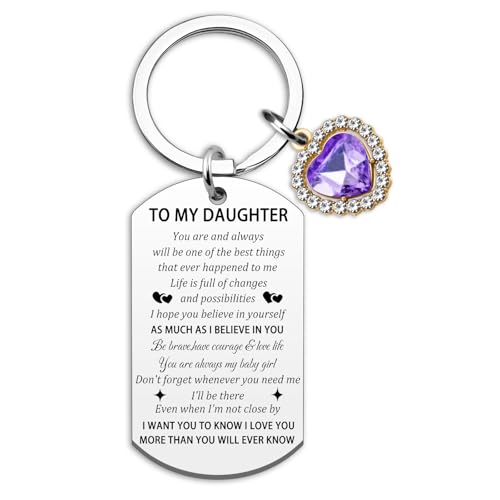 To My Daughter Keychain Daughter Gifts From Mom Dad Inspirational Birthday Gifts For Daughters Adult Graduation Mothers Day Gift Valentines Christmas Happy Birthday Gift For Daughters
