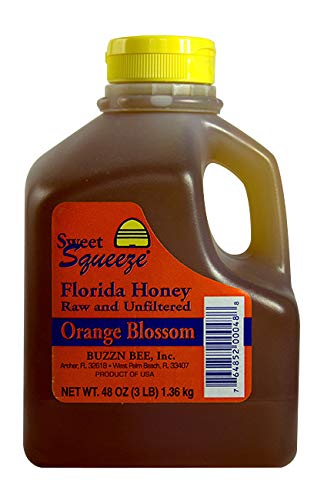 Sweet Squeeze Raw and Unfiltered Orange Blossom Honey - From Florida's Beekeepers, 48