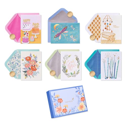 Papyrus 6-Count All Occasion Blank Card Assortment Mixed Illustrated Designs