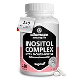 Vitamaze Inositol Complex (8 Monate) 240 Kapseln, Myo + D Chiro-Inositol mit Folsäure, Chrom & Vitamin B6, Vegan, Optimalen Verhältnis, Hormonbalance, Ohne Zusätze, Deutsche Qualität