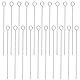 BENECREAT 30 Stück 925 Sterling Silber Ösenstifte, 0,5 x 30 mm Silberstifte für Anhänger Ohrringe DIY, Kopfstifte zur Schmuckherstellung, Schmuckzubehör
