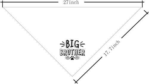 Bandana para perro, pañuelo para perro de hermano mayor, bufanda para perro, impresión blanca, accesorios para bufanda para perro, bufanda para