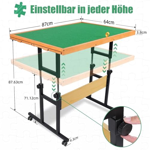 Puzzle-Tisch Truwheelz 1500 Teile mit verstellbaren Beinen und Schubladen