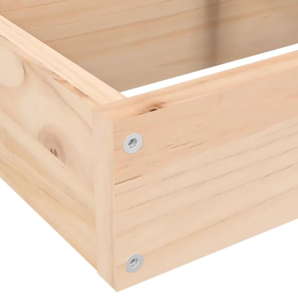 Pflanzentreppe 4 Stufen 80,5x79x36 cm Massivholz Kiefer, L-Form Eckhochbeet für Garten Balkon Terrasse, Mehrstufiger Pflanzkübel für Blumen und Gemüse, Natur Unbehandelt
