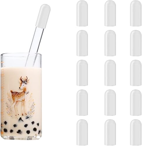 ZZXLLRO Stanley - 15 fundas para popotes transparentes de silicona, reutilizables, a prueba de polvo, para copas Stanley grandes, 0.472 in