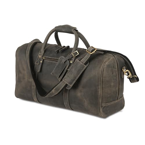 Image of KomalC 24 Inch Leather Travel Duffle Bag for Men & Women, Weekend Gym Bag