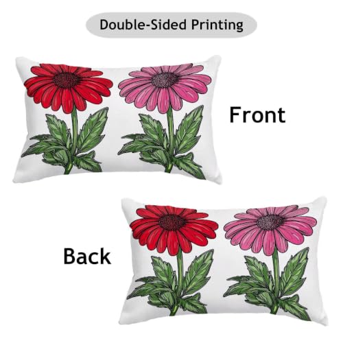Housse coussin exterieur impermeable 60x80 lot de 2 en lin blanc floral - 8