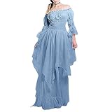 Midevil/Renaissance Dress Women Fairy Off The Shoulder Renaissance Dresses Plus Size Ball Gowns Rem Cosplay Costume Sale Today Clearance