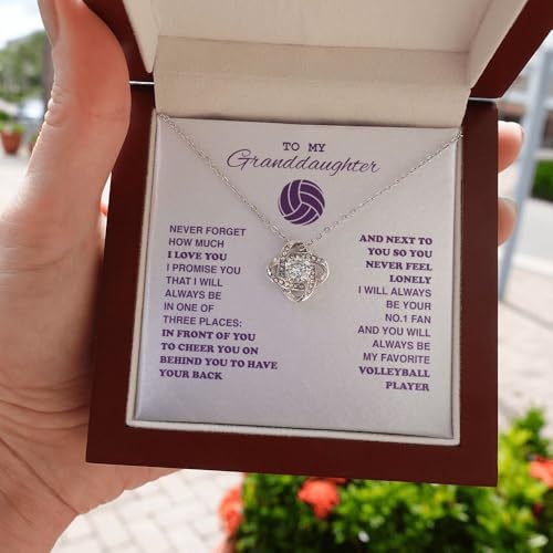 Athlete's Gift Shop To My Volleyball Granddaughter - Love Knot Necklace4