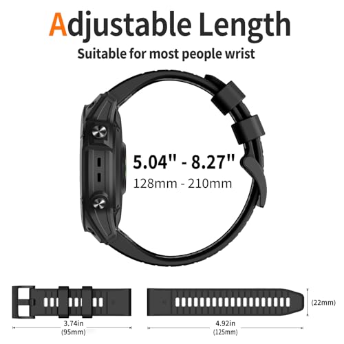Correa 22mm para Garmin Fenix silicona silicona miniatura 6
