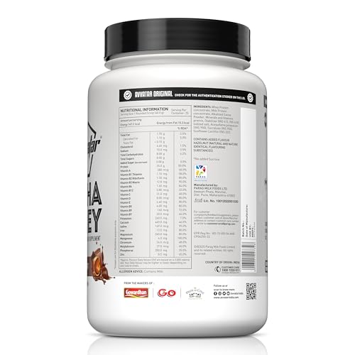 Image of avvatar ALPHA WHEY PROTEIN | 1Kg | Chocolate Hazelnut Flavour | 25g Protein | 25 Servings