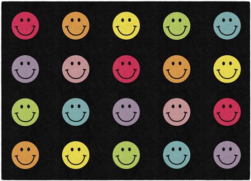 Flagship Carpets Schoolgirl Style Rainbow Smileys in Black...