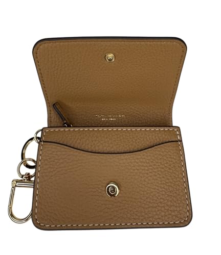 Tory Burch Women's Thea Texrured Leather Flap Card Case Wallet (Tiramisu)4