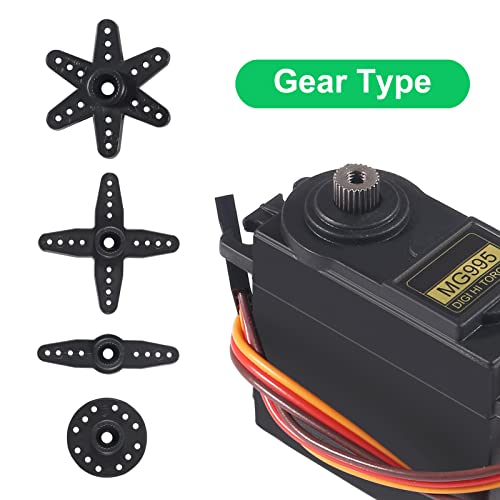 Dweii Servo Motor Mg995 Control Angle180 Metal Gear Servo 20Kg Digital High Speed Torque Servo Motor For Smart Car Robot Boat Rc Helicopter Pack Of 5 #TOP5