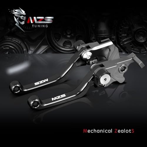 Image of MZS Black Dirt Bike Brake Clutch Levers Pivot CNC Compatible with CR125R 2004-2007 / CR250R 2004-2007 / CRF250R 2004-2006 / CRF450R 2004-2006 / CRF250X 2004-2018 / CRF450X 2005-2018