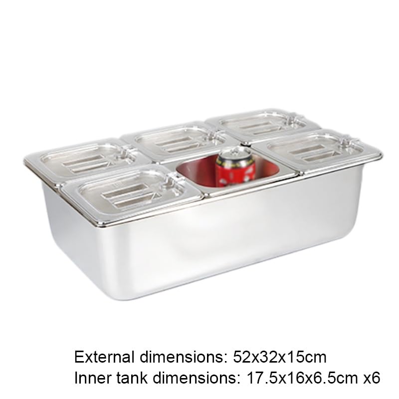 Bandeja de exhibición de hielo portátil para encimera de ensaladas, bar, estación de buffet, alimentos fríos, pizzas y enfriador de bebidas para servir fiestas, ideal para eventos y reuniones
