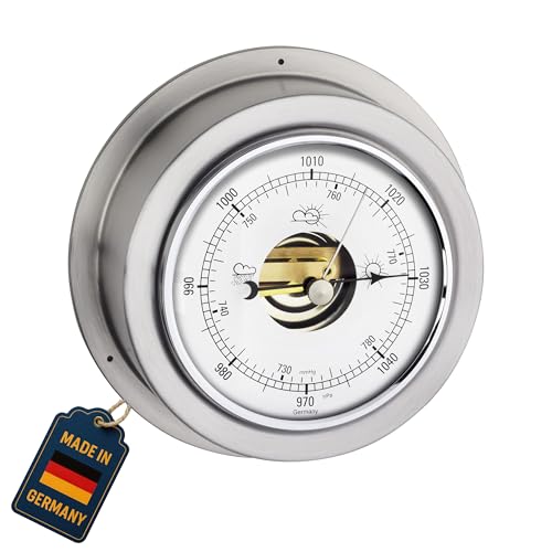TFA Dostmann Maritim 29.4024.54.B - Barómetro analógico para pronóstico meteorológico, Plateado, 140 x 59 x 140 mm