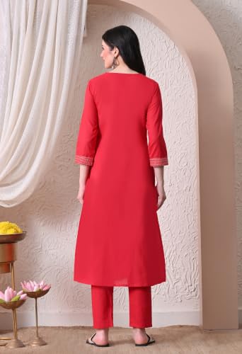 Image of Truvon Fashions Stylish Women's Co-Ord Kurta with Pant Set Cotton Floral Kurti for Women
