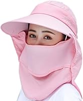 Vista 4 de Moda al aire libre UPF 50+ protección solar UV impermeable de secado rápido transpirable cara cuello solapa cubierta plegable sombrero de sol