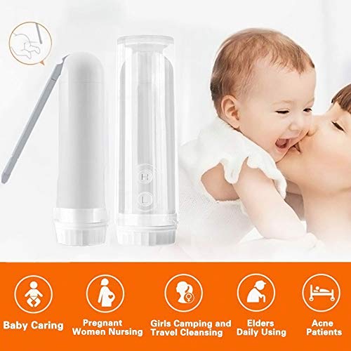 Meidong Portable Travel Bidet Sprayer Handheld Personal Bidet Easy-to-use Electric Bidet with Decompression Film and 180°Adjustable Nozzle for Personal Hygiene Cleaning/Baby Care/Outdoor Traveling