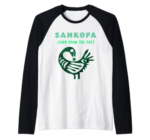 Sankofa Creative African Symbol Black History Bird Raglan Baseball Tee