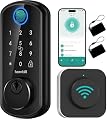 WiFi Smart Front Door Lock: Hornbill Keyless Entry Fingerprint Deadbolt - Alexa Bluetooth Electronic Keypad Door Locks for House Apartment Auto Lock APP Remote Control Black
