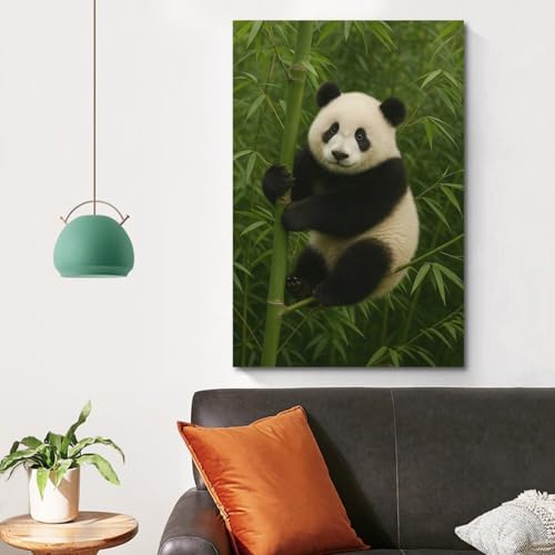 Décoration murale panda en bambou durable 60x90cm - 4