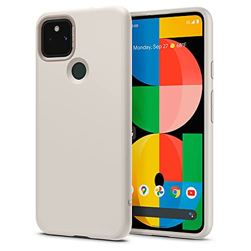 CYRILL by Spigen Google Pixel 5a 用 ケース ソフトTPU ケース 耐衝撃性 米軍MIL規格 衝撃吸収 薄型 軽量 ワイヤレス充電 Pixel 5a カバー カラーブリック シリーズ (ストーン)