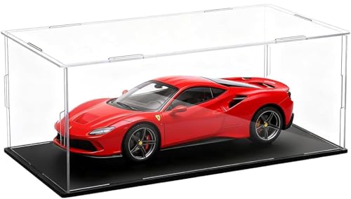 Acrylic Model Car Display Case 1: 18 Scale Clear Display Boxes with Plastic Base Diecast Model Car Showcase & Storage Organizer for Vehicle Collectibles Memorabilia