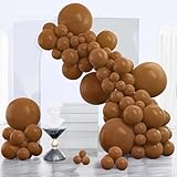 PartyWoo Brown Balloons 140 pcs Different Sizes of 18 12 10 5 Inch Neutral Brown Balloons Arch Kit Garland for Baby Shower Birthday Graduation Woodland Safari Theme Jungle Party Decorations Brown-F09