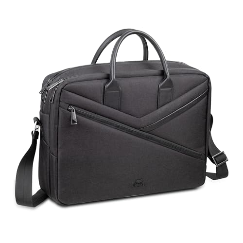 Bolsa para ordenador portátil multifuncional negra Rivacase ECO para hombre y mujer
