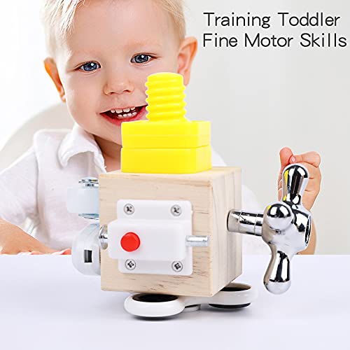 Fidget Cube Busy Cube For Kids, Wooden Travel Toys For Toddlers, Busy Activity Board, Preschool Learning Toy, Lacing Beads Puzzles For Boys Girls #TOP5