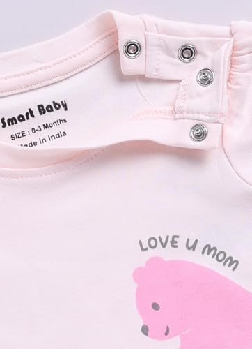 Image of Smart Baby 100% Cotton Interlock Fabric T-Shirt and Shorts Set for Baby Girls - Soft, Lightweight, Comfortable (Pack of 1)