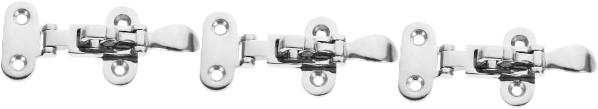 Housoutil 3pcs Stainless Steel Cabin Lock Hasp Lightweight Portable Fastener for Boat Doors Noise Ear Keyhole Accessory for Yachts and Use